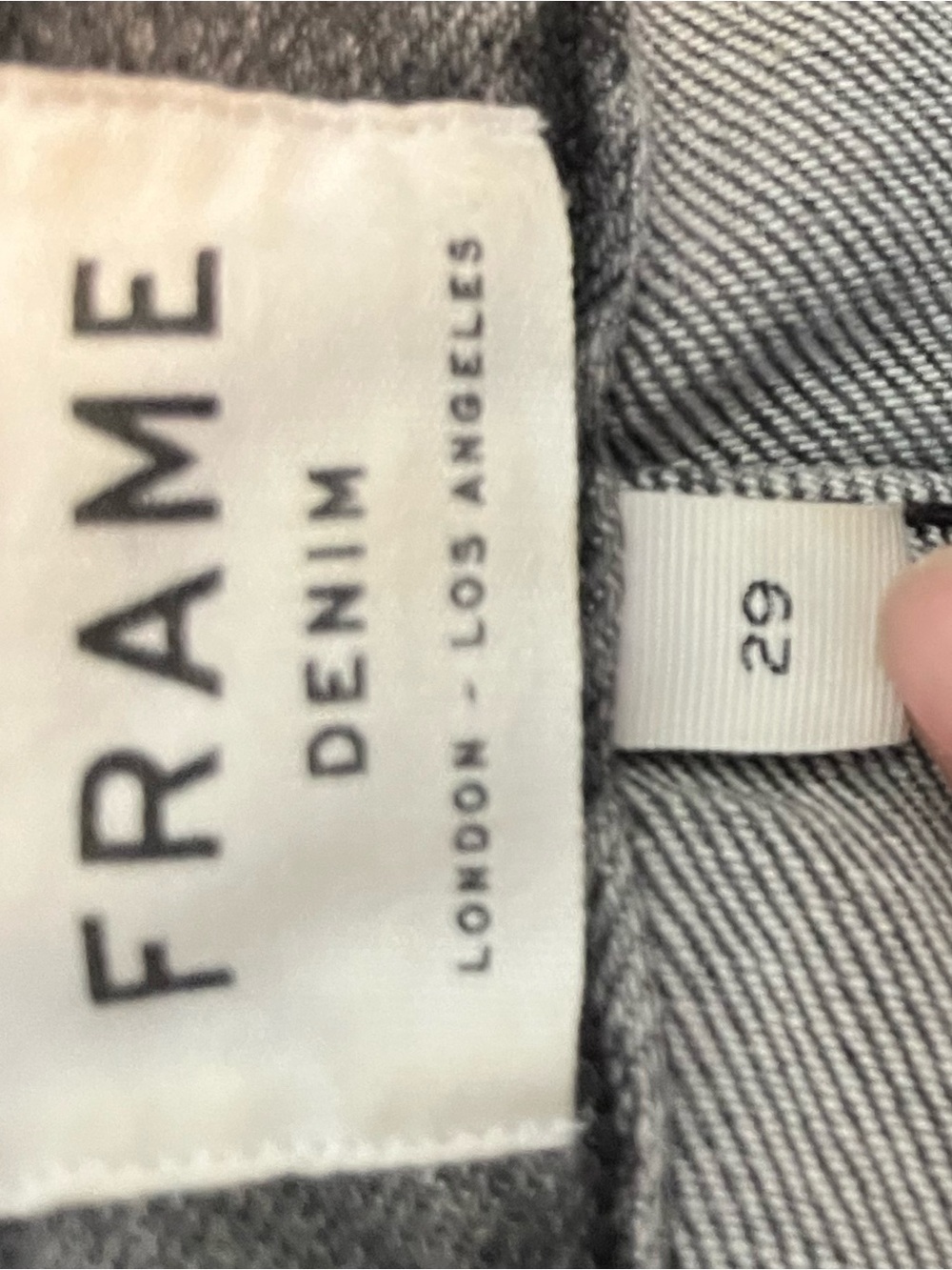 frame le crop original grey wash straight leg jeans distressed raw hem size 29 - Picture 8 of 9